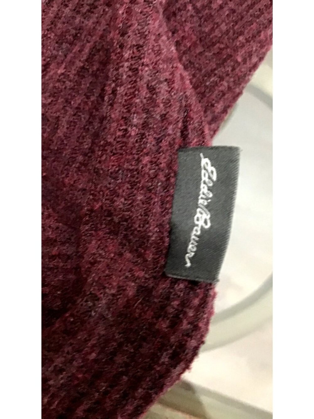 EDDIE BAUER MENS BURGUNDY CREW NECK LONG SLEEVE T-SHIRT SIZE LARGE - Picture 6 of 7
